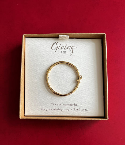 DEMDACO | Gold Circle Ribbon Giving Pin by Giving Collection