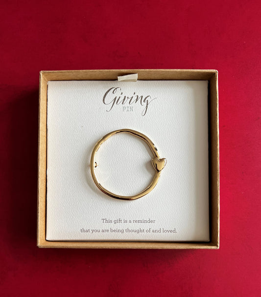 DEMDACO | Gold Circle Heart Giving Pin by Giving Collection