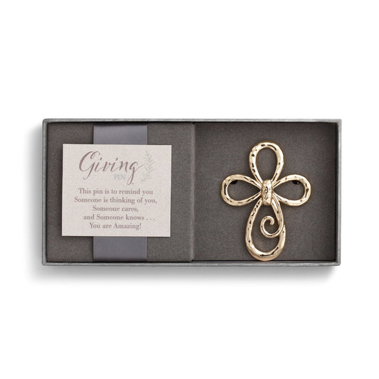 Demdaco | Gold Cross Giving Pin