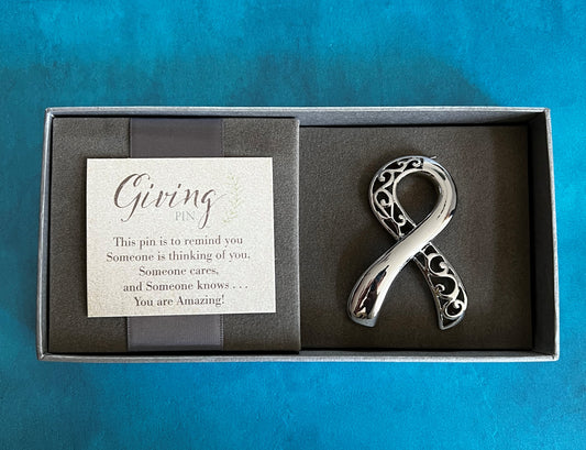 DEMDACO | Silver Ribbon Giving Pin by Giving Collection