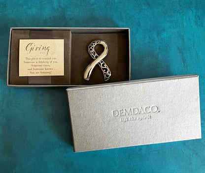 DEMDACO | Silver Ribbon Giving Pin by Giving Collection