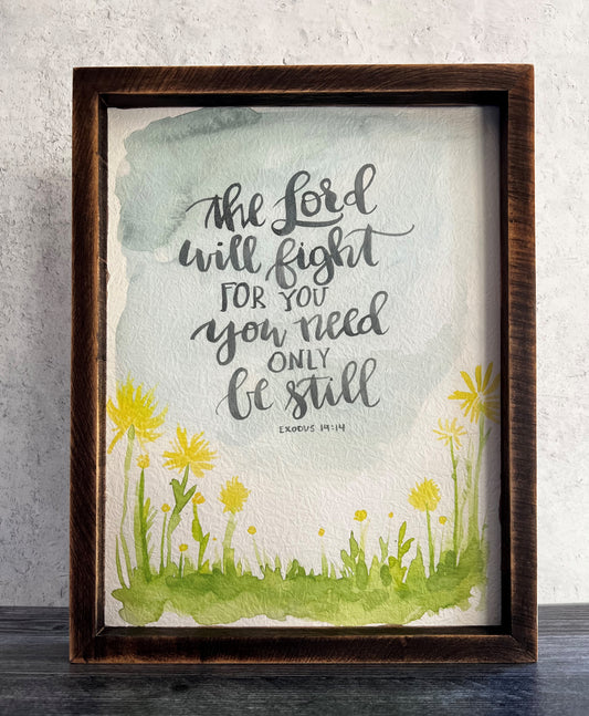 Gloryhaus | The Lord Will Fight Framed Watercolor