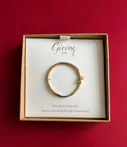 DEMDACO | Gold Circle Ribbon Giving Pin by Giving Collection