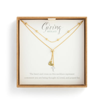 Heart and Cross Lariat Necklace/Demdaco | Giving Collection
